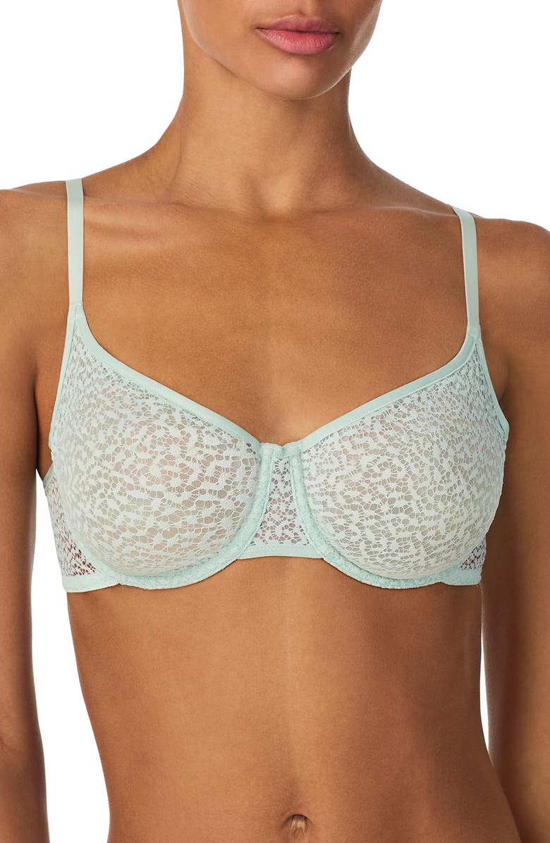 DKNY Modern Lace Unlined Demi Bra, Main, color, Surf Spray