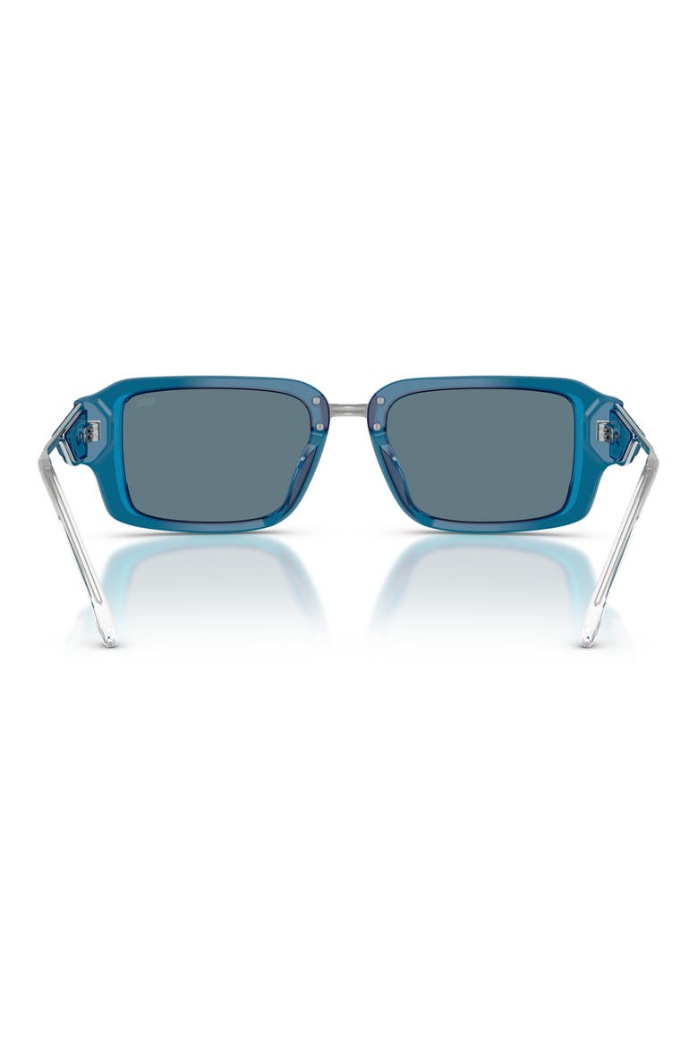 52mm Rectangular Sunglasses, Alternate, color, BILAYER BLUE TRANSPARENT/ BLUE