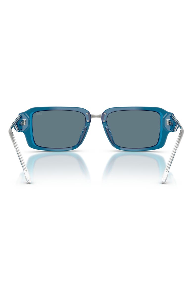 DIESEL<sup>®</sup> 52mm Rectangular Sunglasses, Alternate, color, Bilayer Blue Transparent/ Blue
