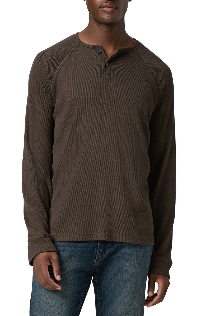 PAIGE Abaroa Thermal Knit Henley, Main, color, Deep Oak
