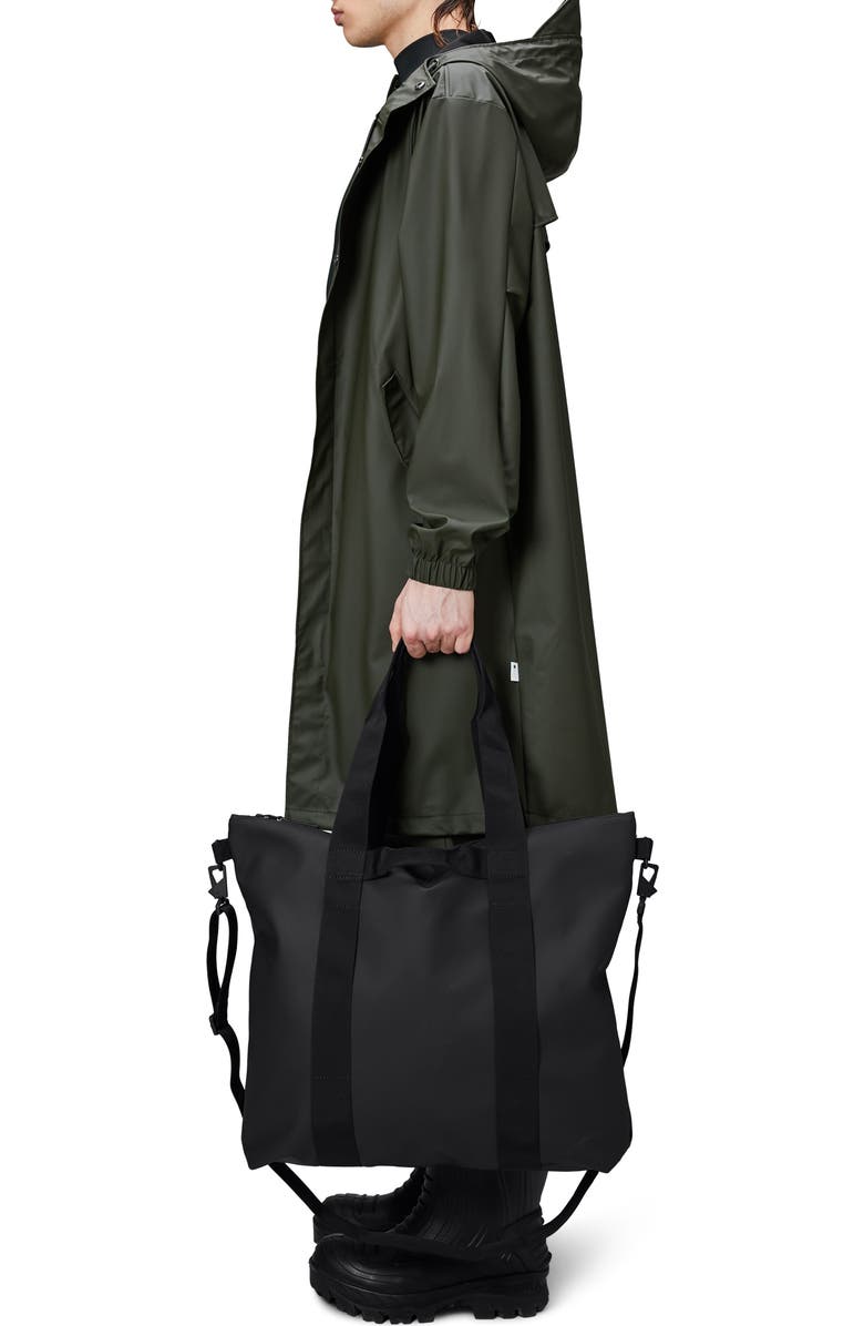 Rains Waterproof Tote Bag, Alternate, color, Black