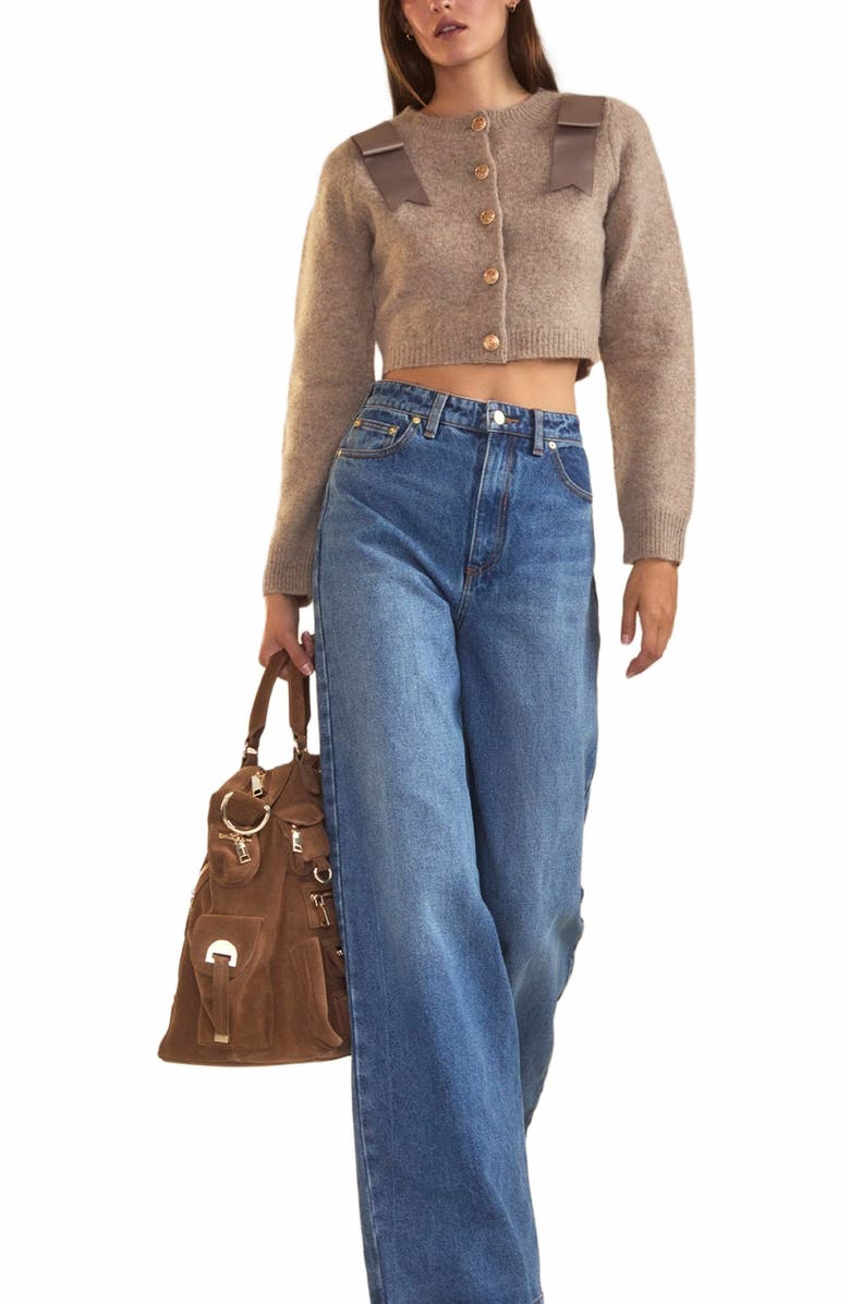Cynthia Rowley Ivy Cropped Wool Cardigan, Alternate, color,