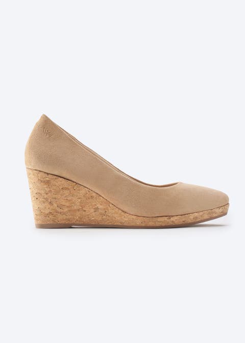 Riera Suede Cork Wedges