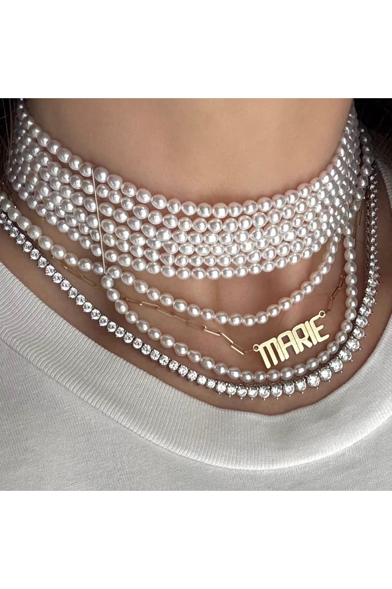 The Victoria Pearl Choker Necklace, Alternate, color, White