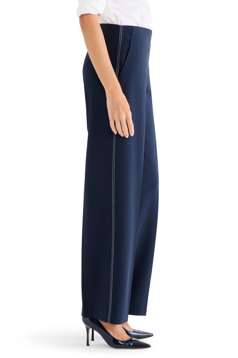 Lenox Accent Stitch Wide Leg Stretch Pants, Alternate, color, DARK INDIGO