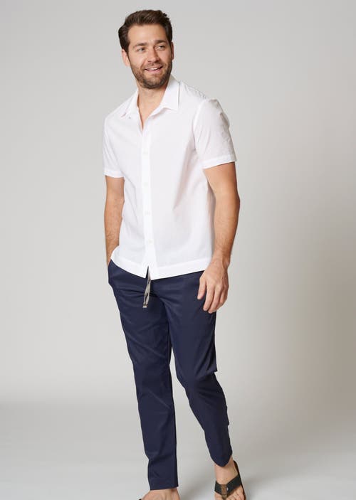 Leisure Lab Short Sleeve Cotton Button Up In White
