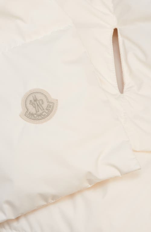 Moncler Quilted Down Hooded Scarf In Neutral