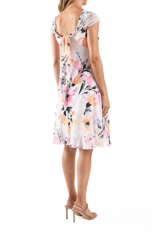 KOMAROV KOMAROV SCARF CHARMEUSE & CHIFFON COCKTAIL DRESS 