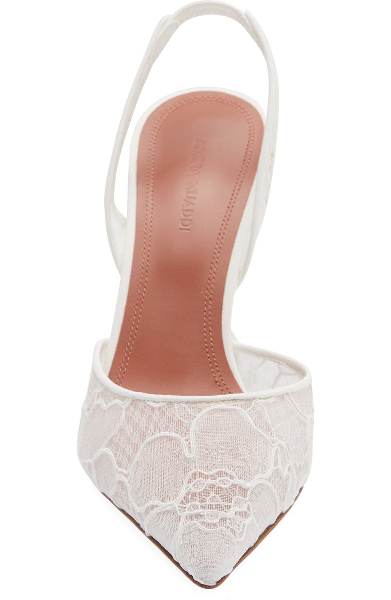 Amina Muaddi Holli Lace Slingback Pump, Alternate, color, Ivory