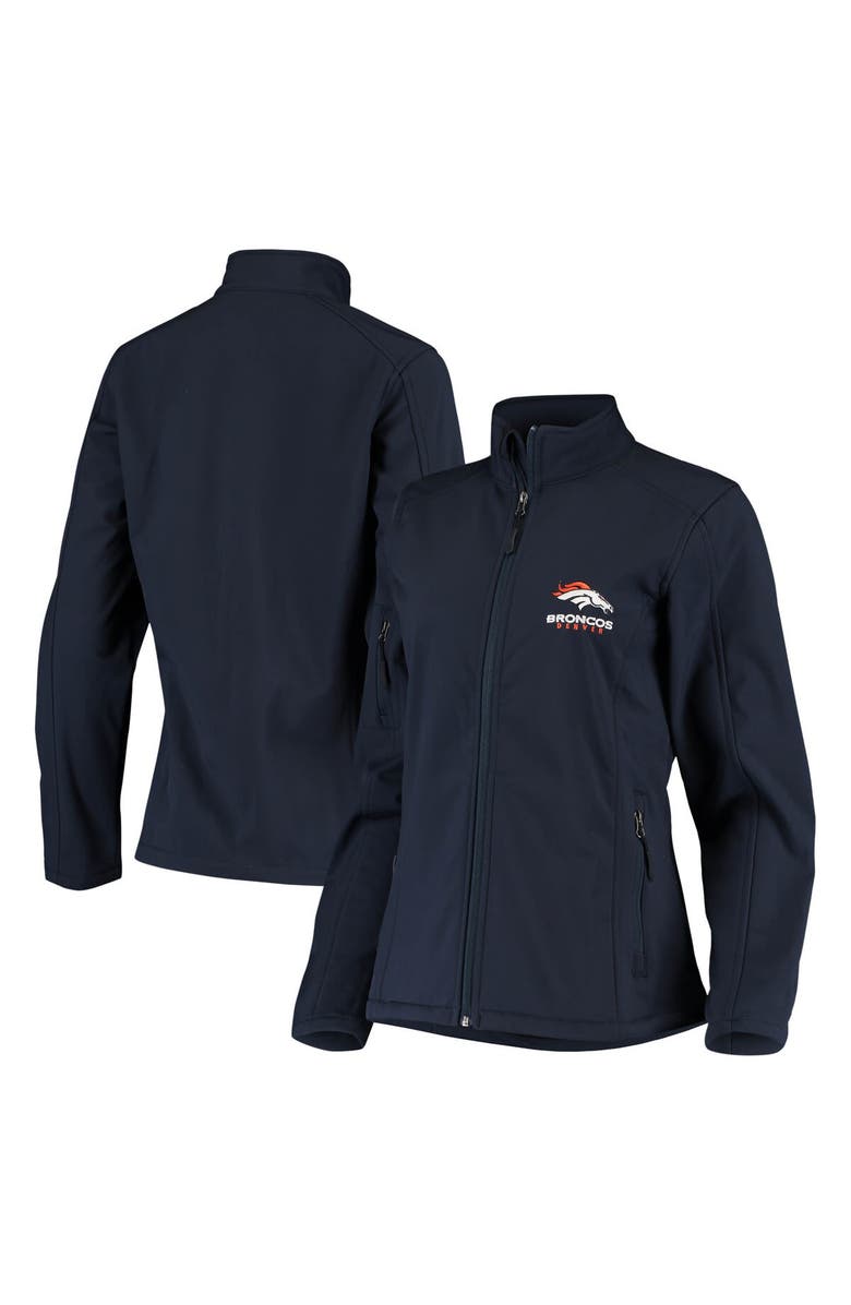 DUNBROOKE Women's Navy Denver Broncos Full-Zip Sonoma Softshell Jacket, Main, color,