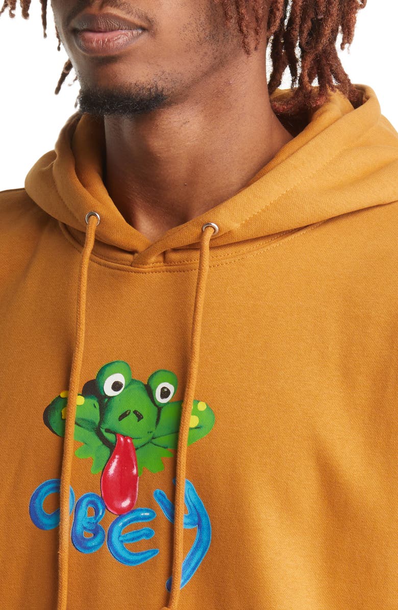 Obey Clay Frog Cotton Blend Graphic Hoodie, Alternate, color,