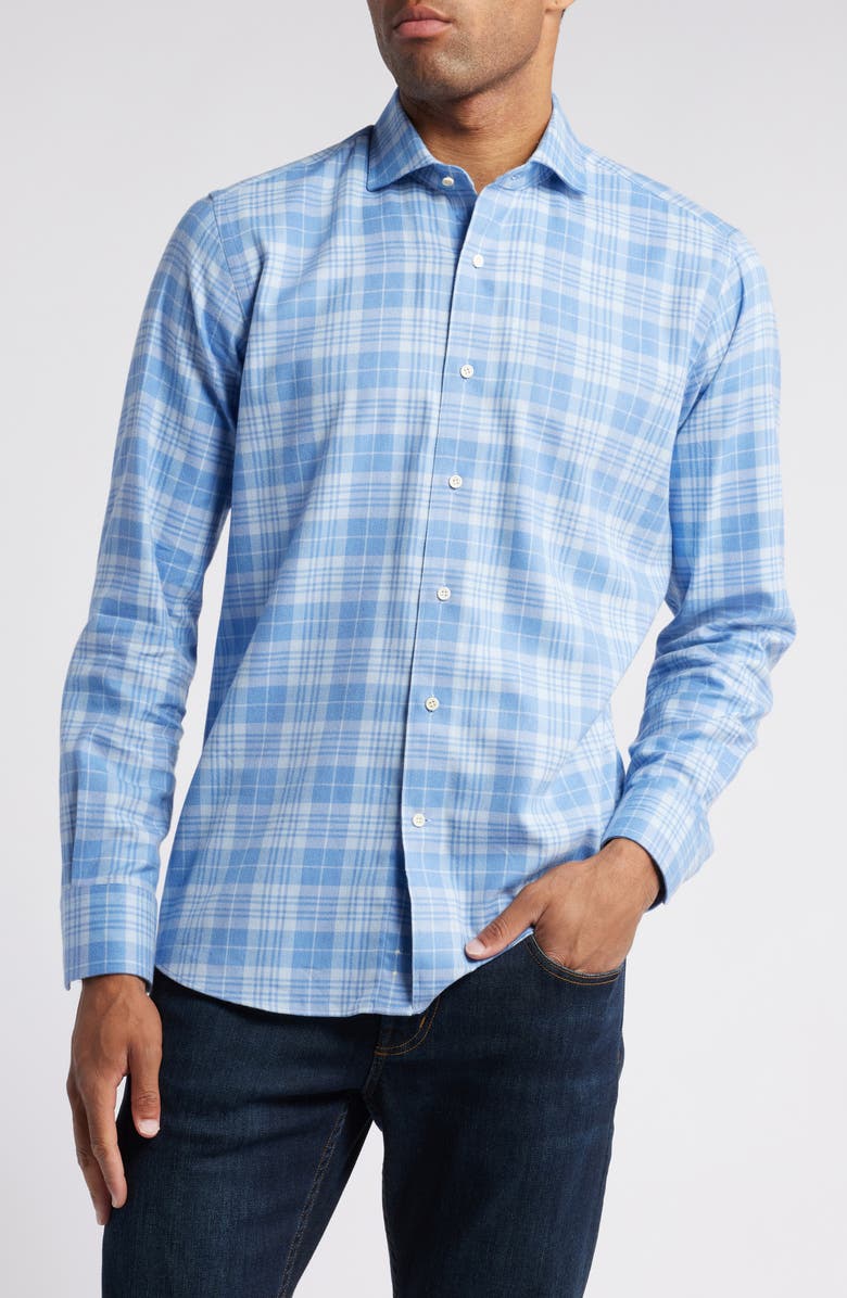 Peter Millar Crown Crafted Turin Italian Flannel Button-Up Shirt, Main, color,