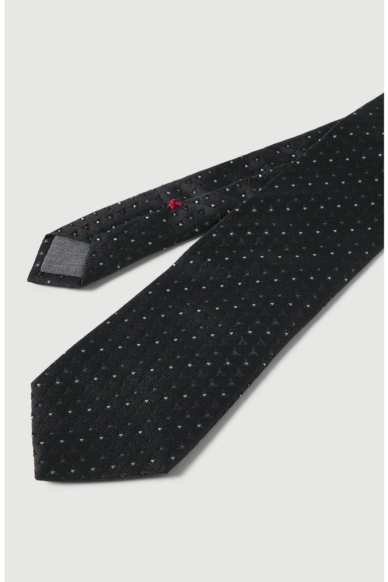 Patterned silk tie, Alternate, color, Black