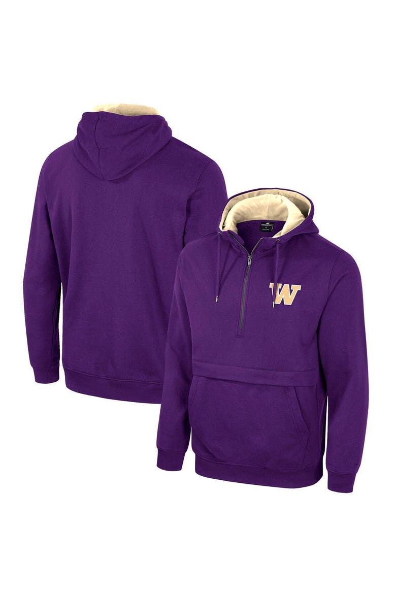 Men's Colosseum Purple Washington Huskies Half-Zip Hoodie, Main, color, Purple