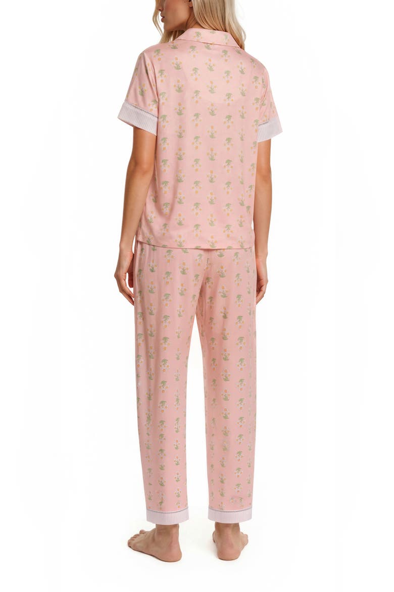 Short Sleeve Notch Collar Pajamas, Alternate, color, PINK