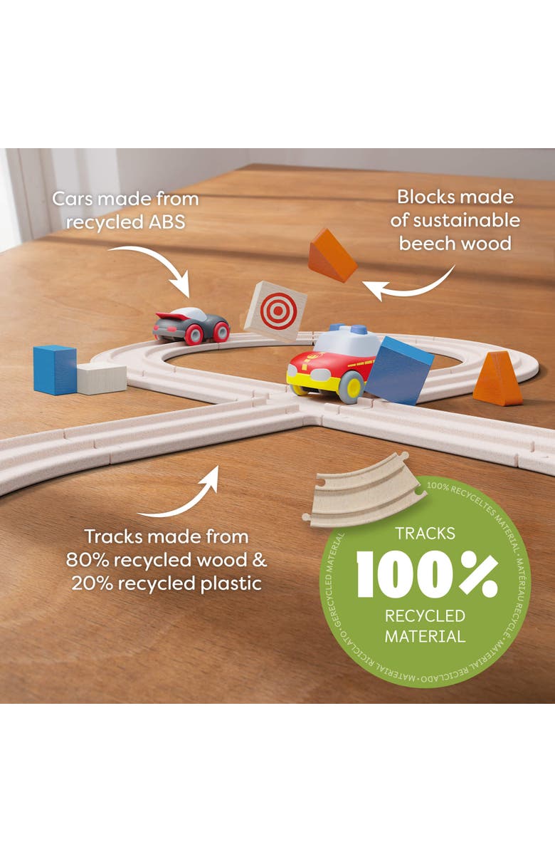 HABA Cars - My First Racetrack, 27 Piece Sustainable Kids' Race Track Set for Toddlers Ages 2+, Alternate, color, Multi