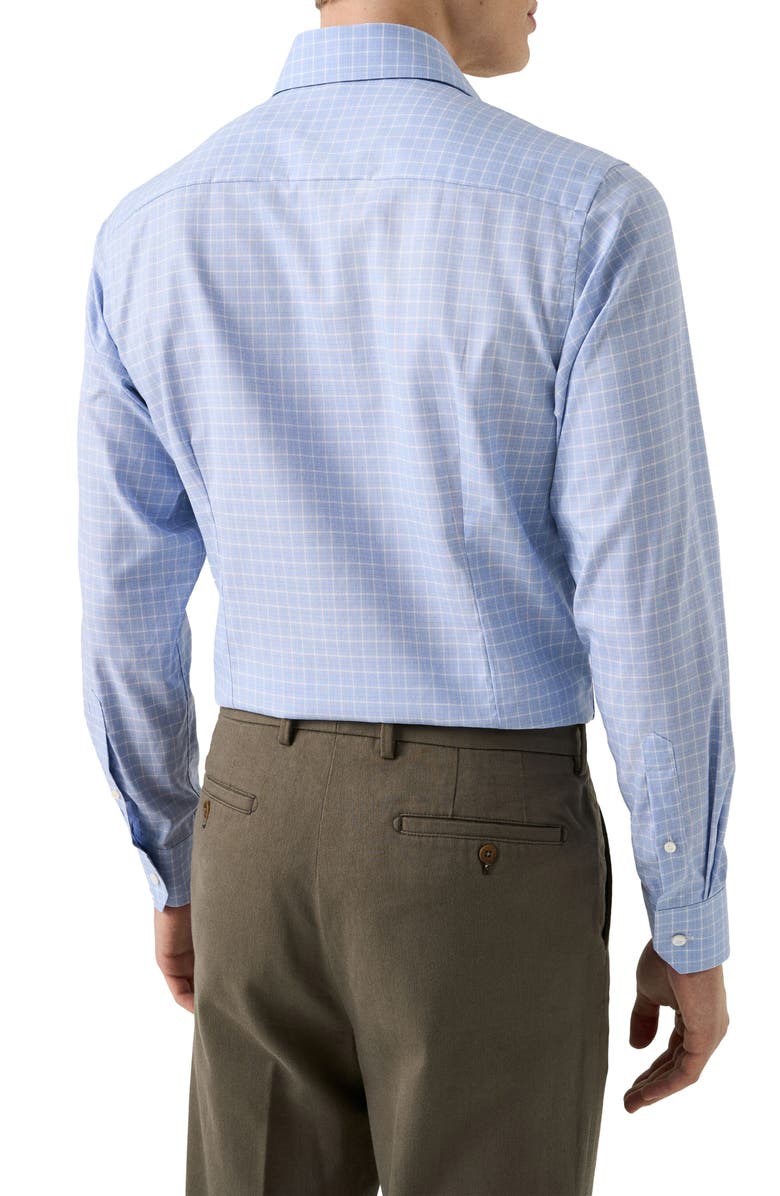 Eton Contemporary Fit Check Cotton Dress Shirt, Alternate, color, Blue