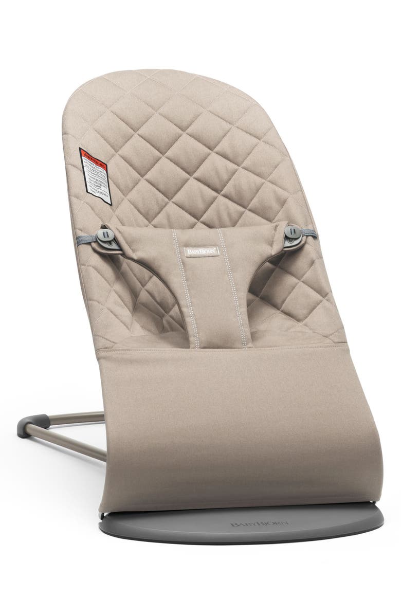 BabyBjörn Bouncer Bliss Convertible Quilted Baby Bouncer, Main, color, Sand Gray