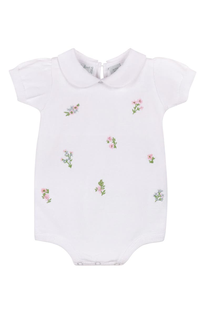 Feltman Brothers Garden Cotton Knit Romper, Main, color, White