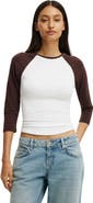 Cotton On Women's 90S Baby Raglan 3/4 Tee