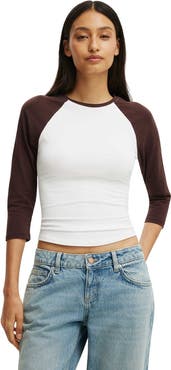 Cotton On Women's 90S Baby Raglan 3/4 Tee