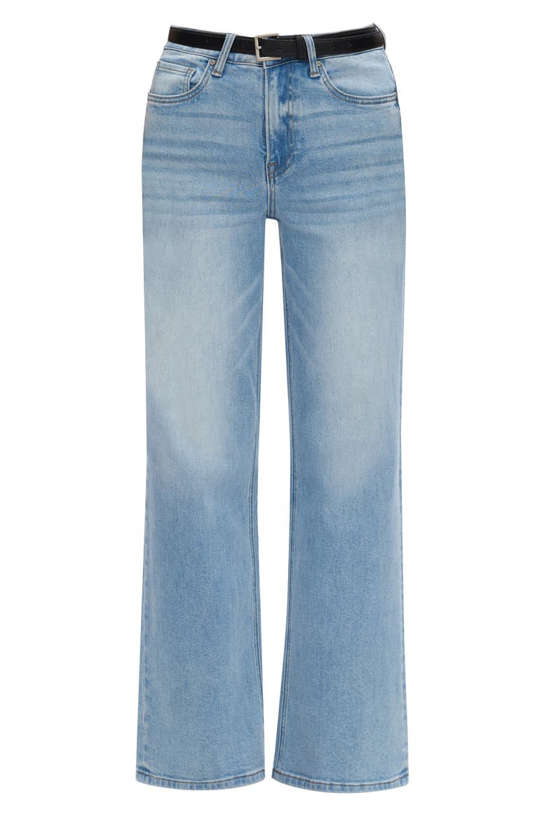 High Waist Straight Leg Jeans, Alternate, color, SWISS BLUEDNU