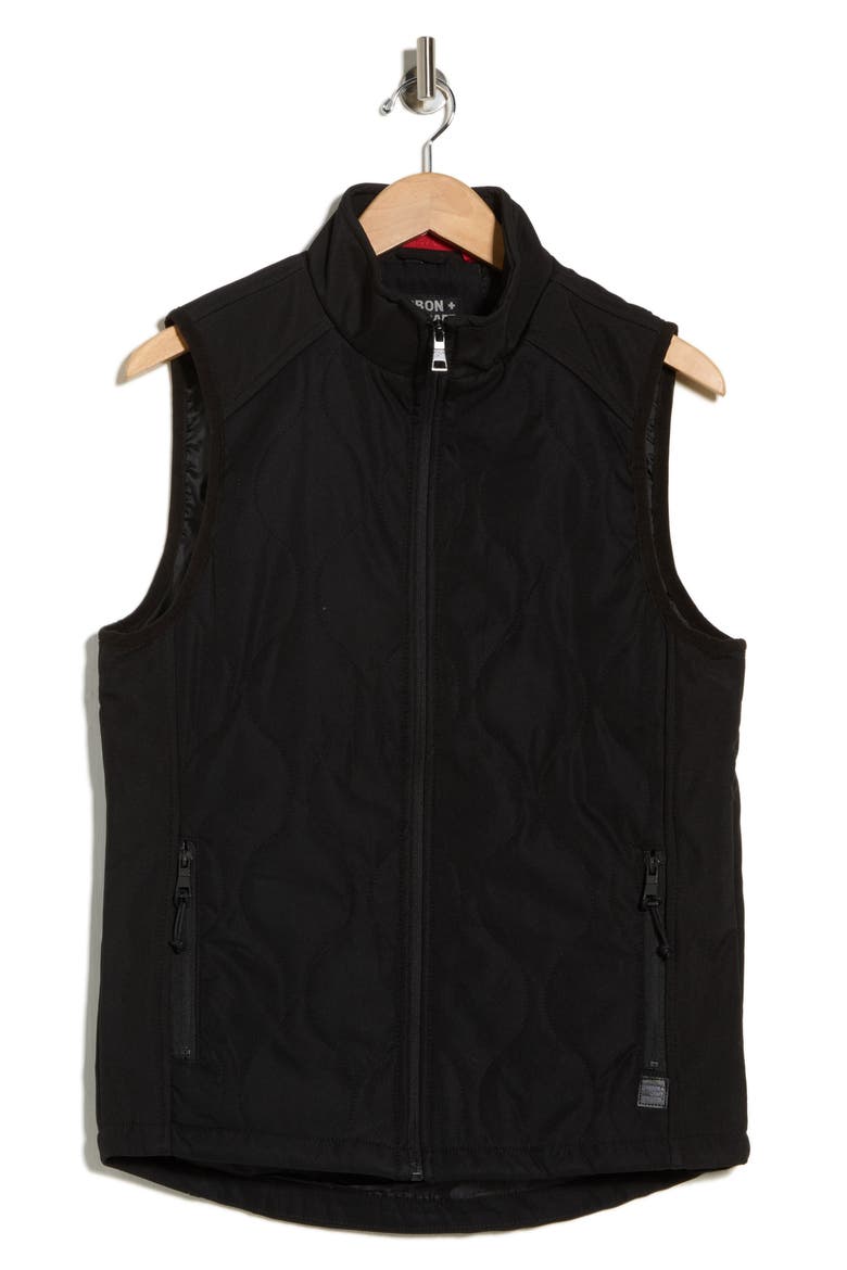 Quilted Vest, Alternate, color, BLACK