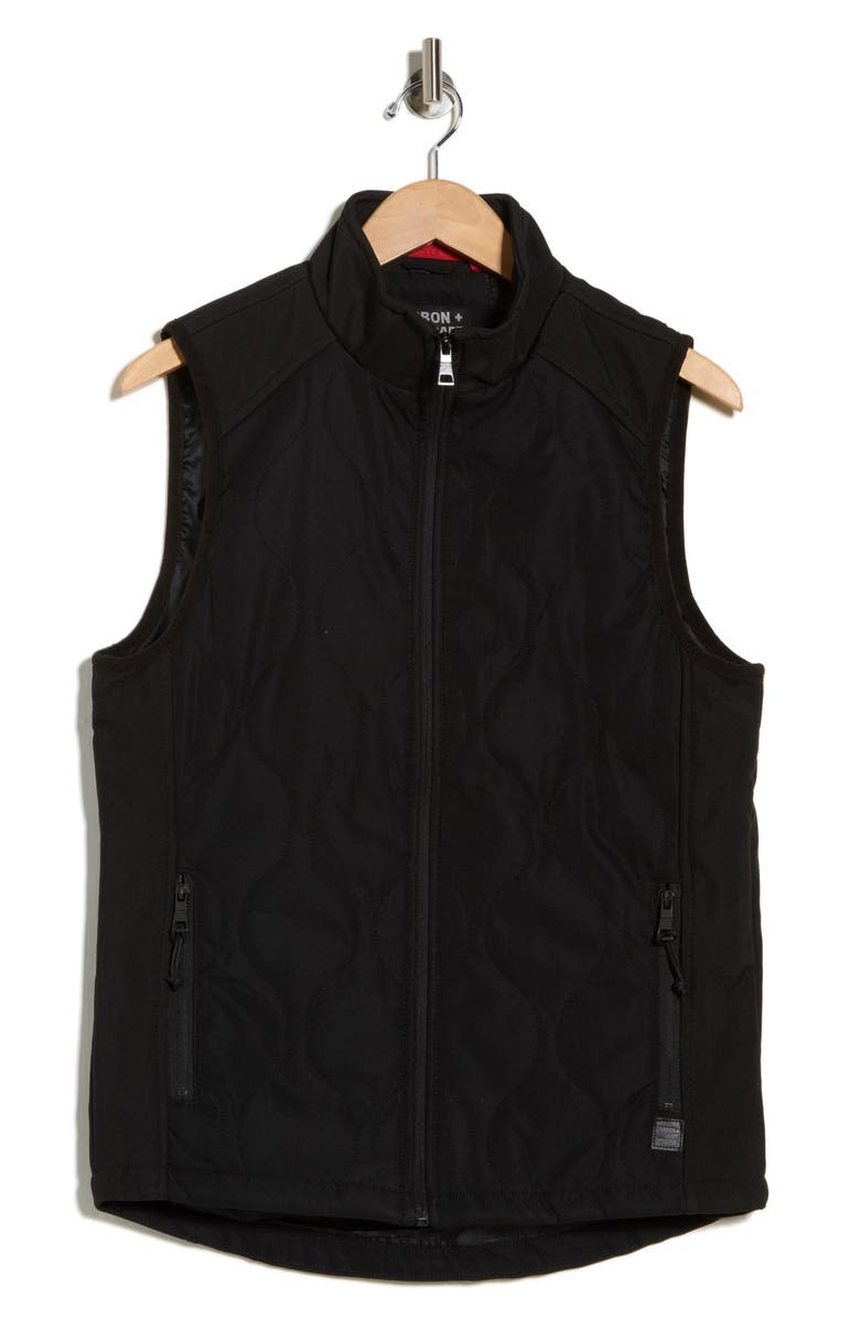CARBON + CRAFT Quilted Vest, Main, color, Black