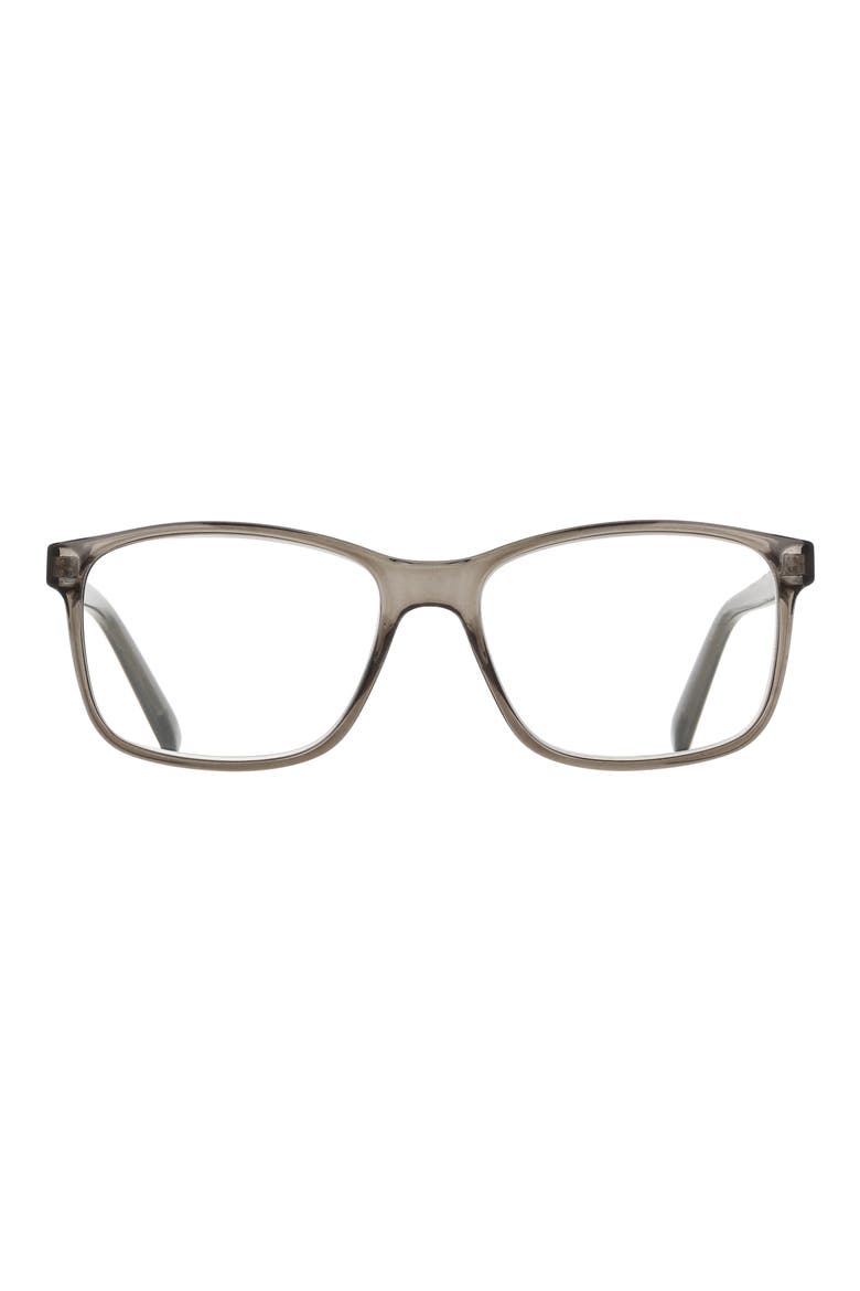 55mm Square Reading Glasses, Main, color, CRYSTAL GREY