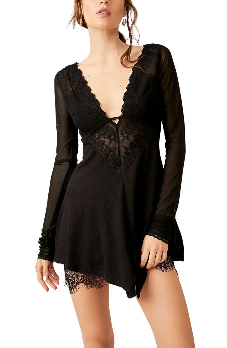 Free People Rendezvous Lace Trim Top, Alternate, color, 