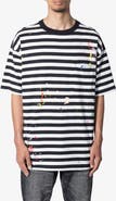 mnml Stripe Paint Splatter Cotton Pocket T-Shirt