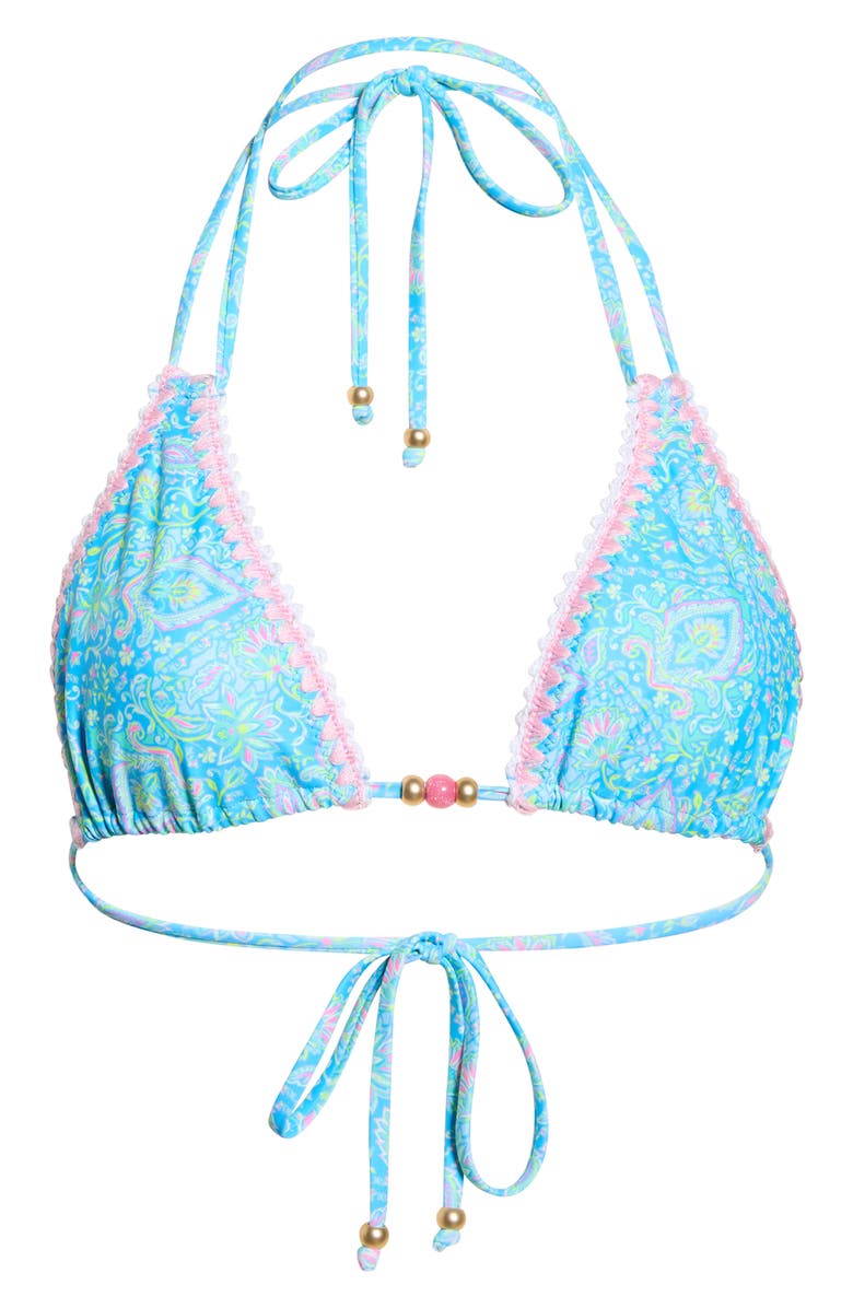 Kulani Kinis Embroidered & Crochet Trim Bikini Top, Alternate, color, Stargaze