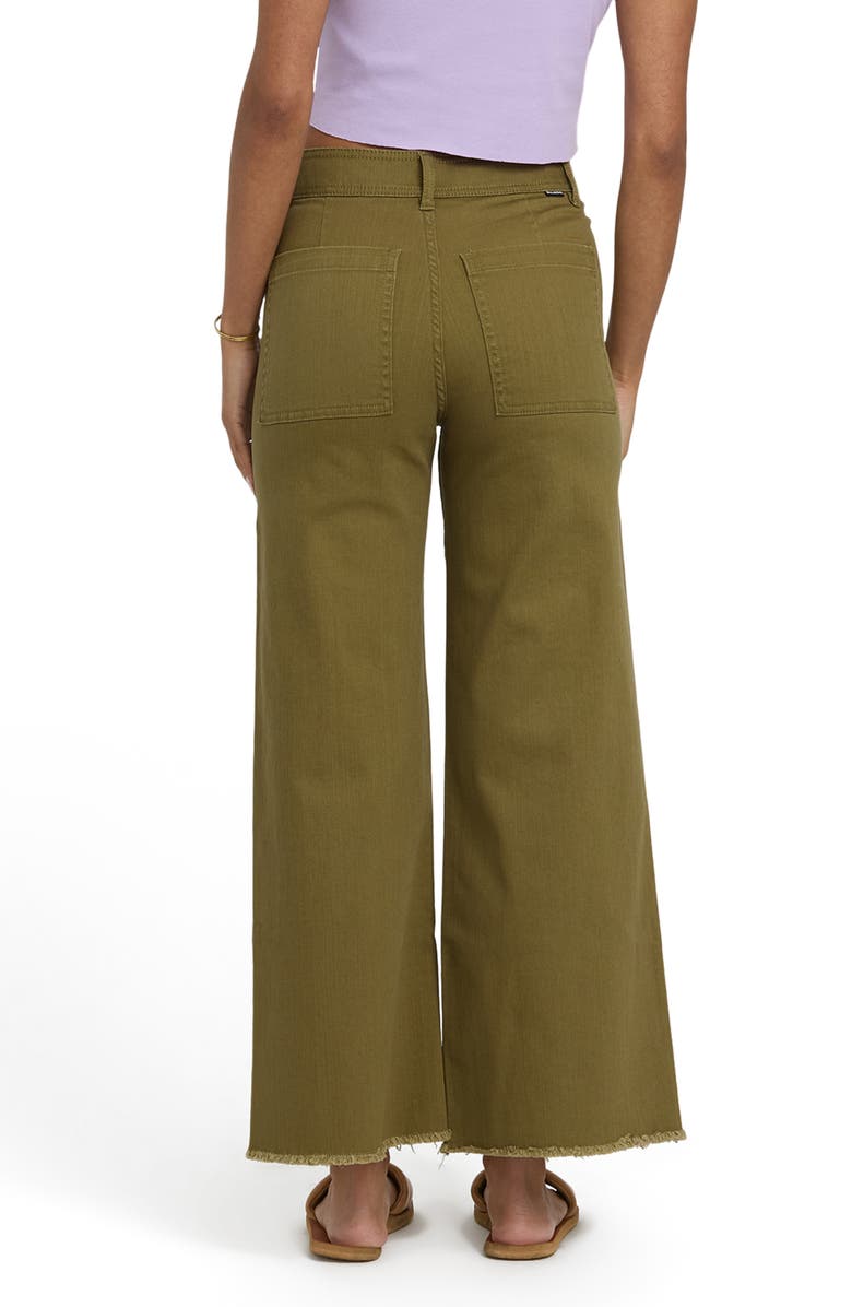 Billabong Free Fall Stretch Crop Wide Leg Pants, Alternate, color, Martini Olive