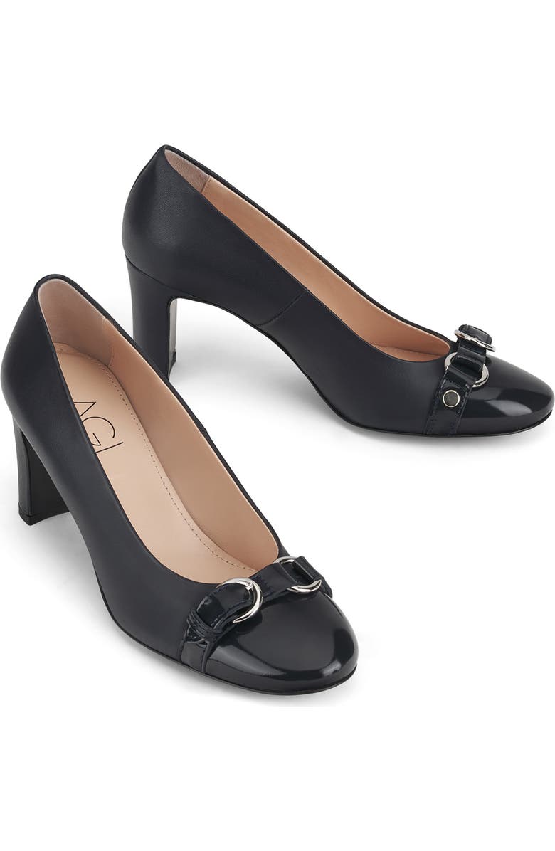 AGL Irina Cap Toe Pump, Alternate, color, Navy-Nigh-Navy