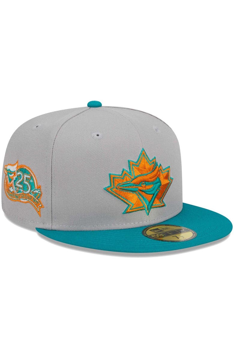 New Era Men's New Era Gray/Teal Toronto Blue Jays  59FIFTY Fitted Hat, Main, color, 