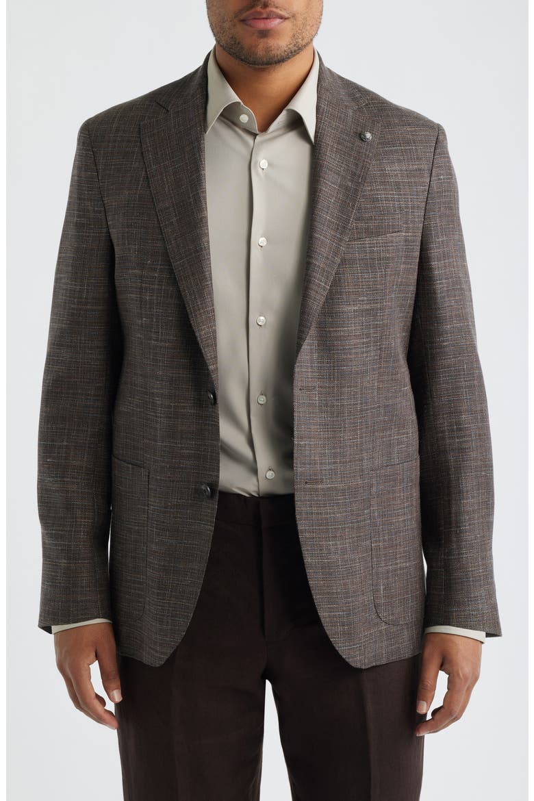 Hampton Brown Slub Wool Blend Sport Coat, Main, color, BROWN