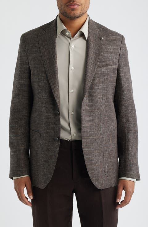 Hampton Brown Slub Wool Blend Sport Coat