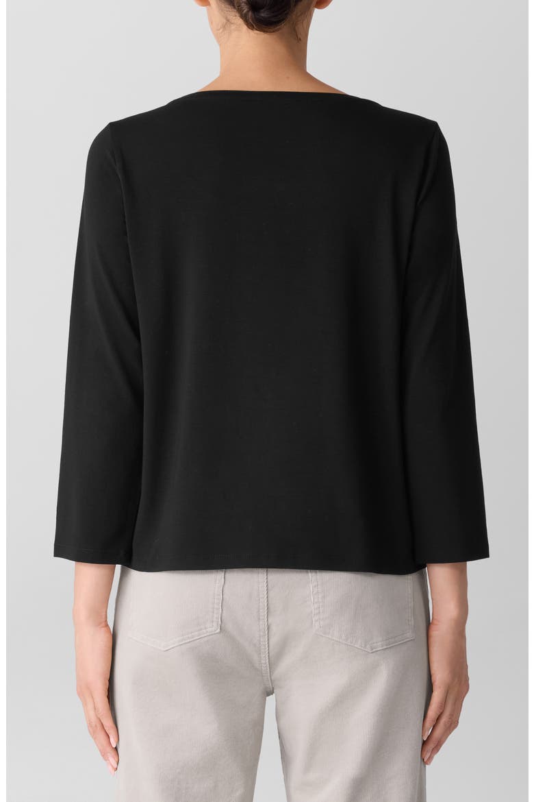 Scoop Neck Stretch Jersey Shirt, Alternate, color, BLACK