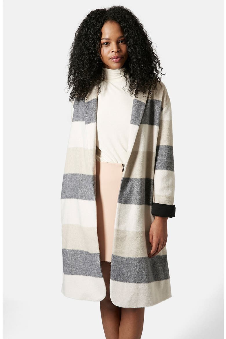 Stripe Open Front Duster, Main, color, CREAM