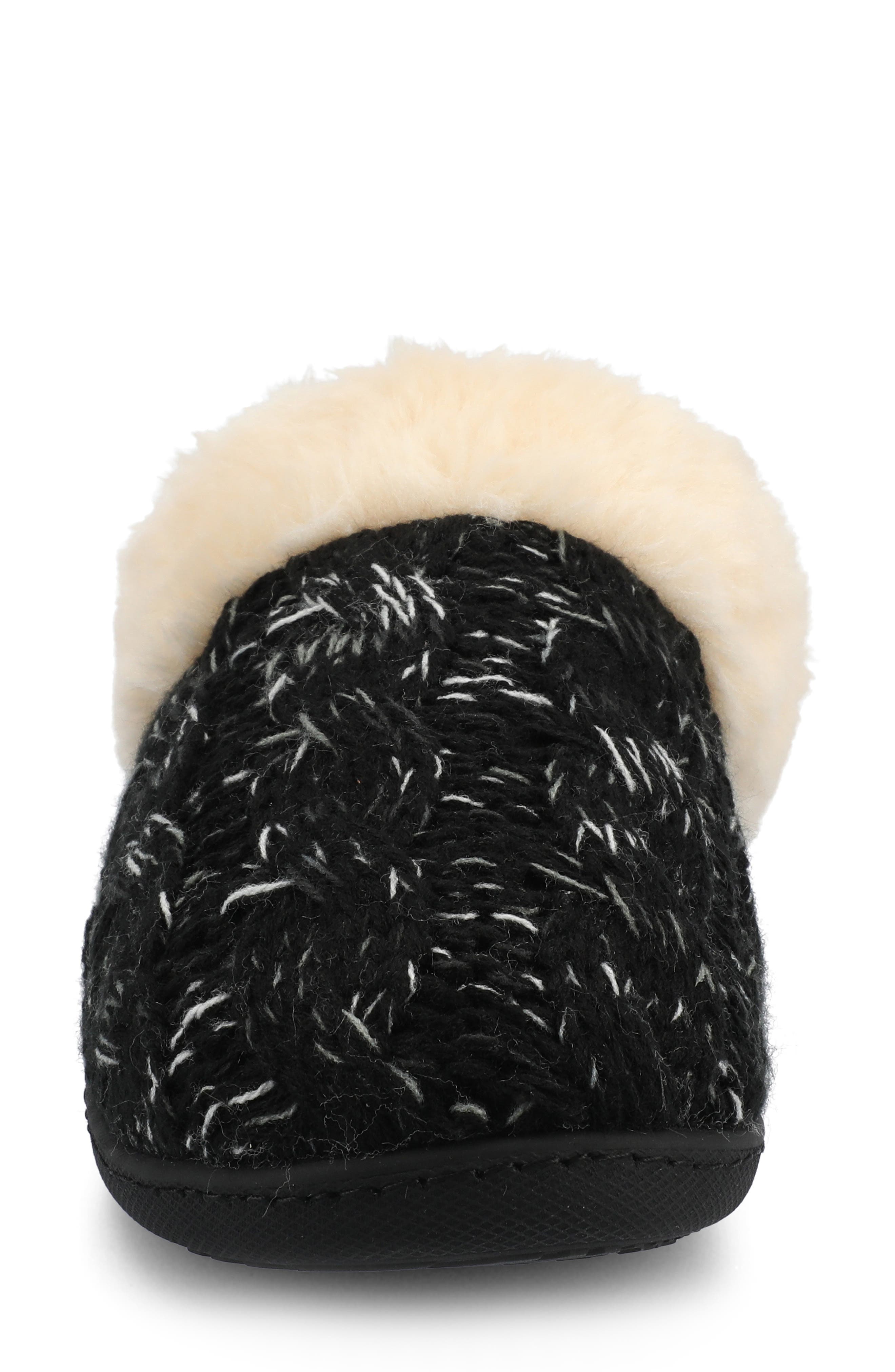 Journee Collection Adiah Faux Fur Trim Slipper, Alternate, color, Black