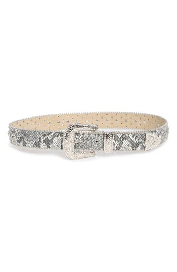 Vince Camuto Western Studded Animal Print Belt In Multi
