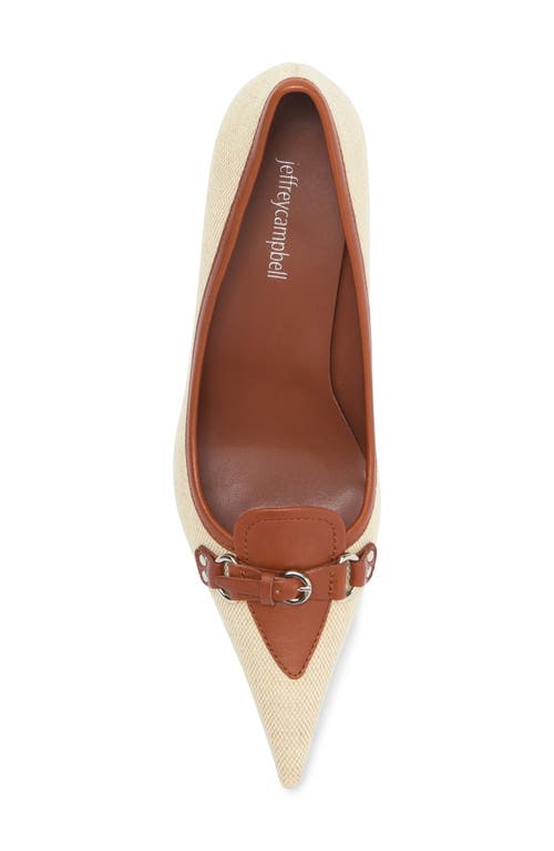 Jeffrey Campbell Walk-thru Pump In Cream Fabric Combo