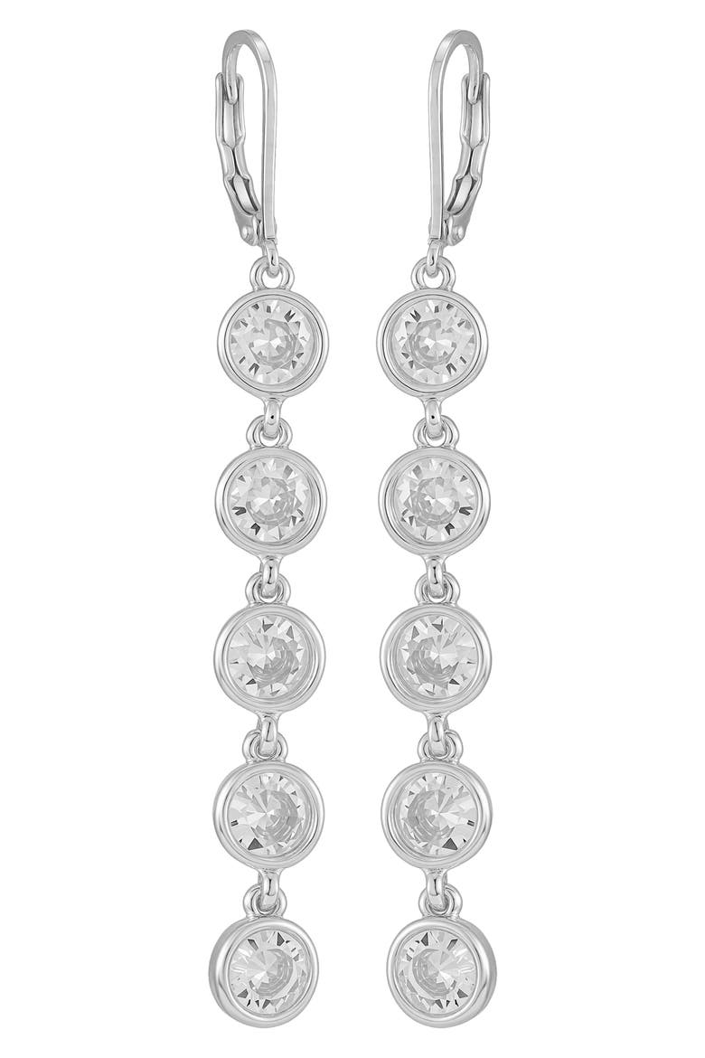 Stone Linear Earrings, Alternate, color, SILVER TONE