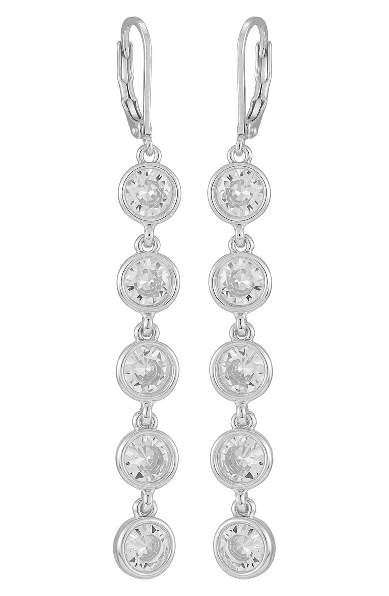 Vince Camuto Stone Linear Earrings, Alternate, color, Silver Tone