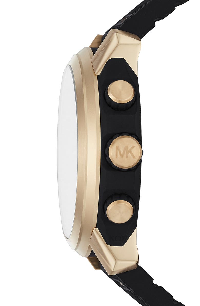 Michael Kors Kyle Chronograph Silicone Strap Watch, 48mm, Alternate, color, 