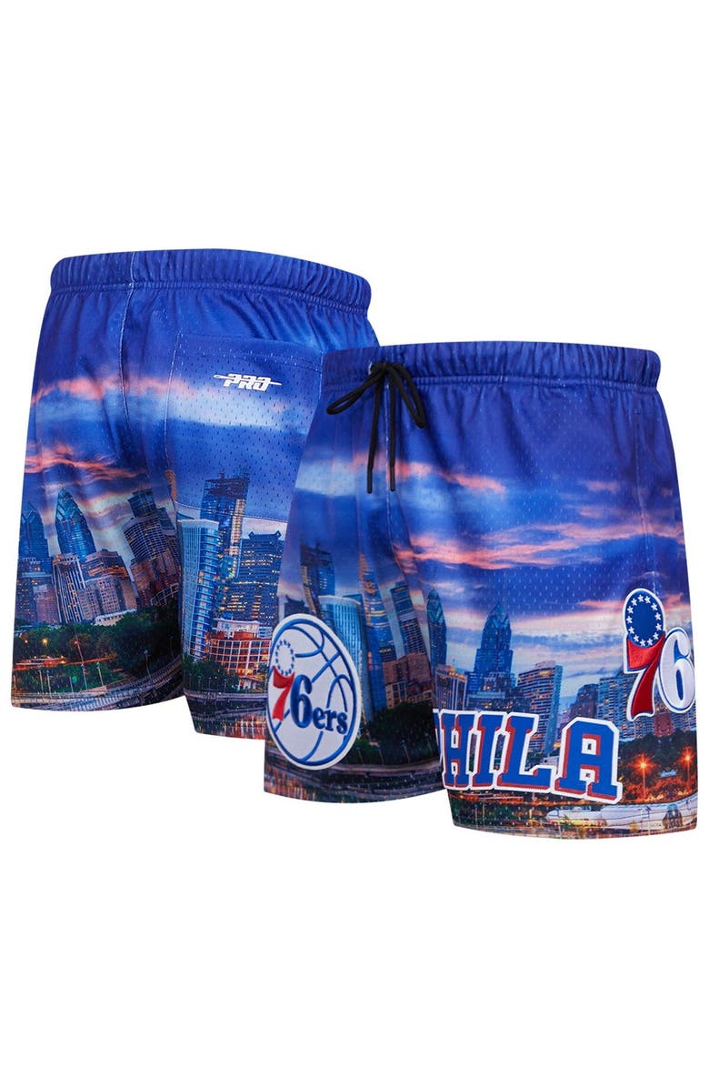 PRO STANDARD Men's Pro Standard Philadelphia 76ers Cityscape Shorts, Main, color, Blue