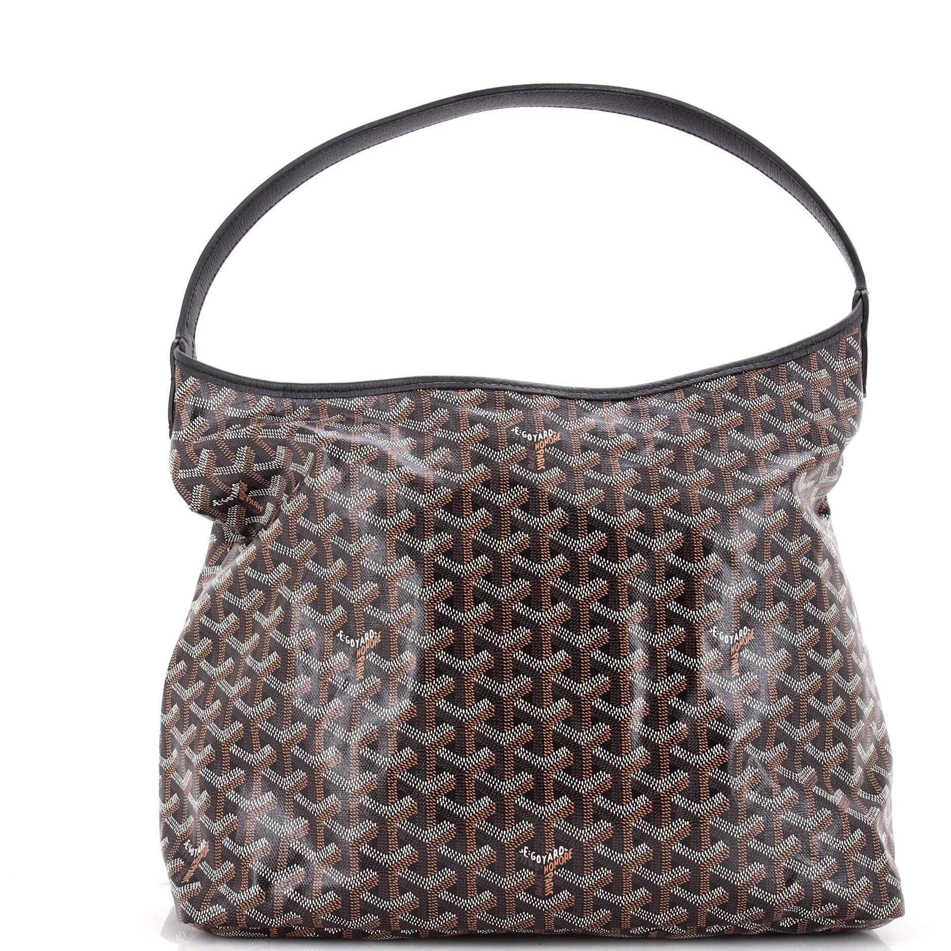 Pre-Owned Goyard Boheme Hobo Coated Canvas, Main, color, Black