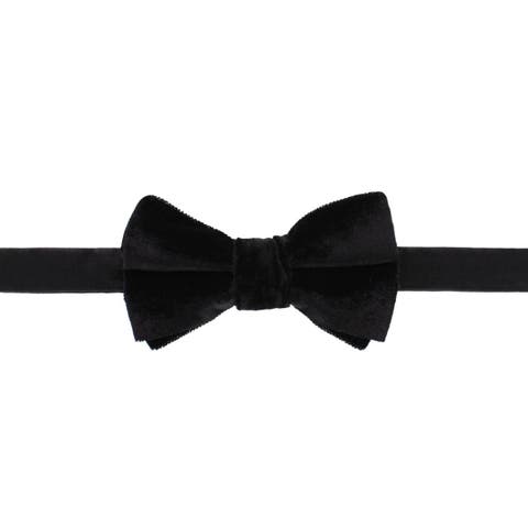 Poirot Velvet Solid Colored Bow Tie