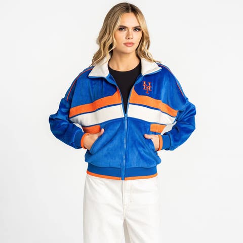 Women's The Wild Collective  Royal New York Mets Velvet Cord Full-Zip Jacket