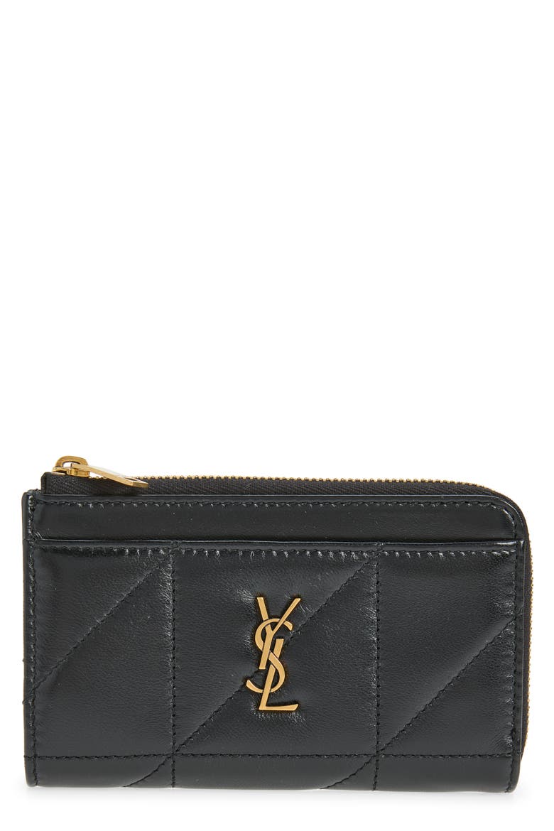Cassandre Leather Card Case, Main, color, NOIR